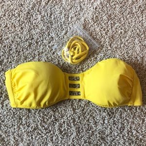 Victoria Secret Yellow Strapless Bandeau Bikini